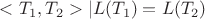 $<T_1,T_2>|L(T_1)=L(T_2)$
