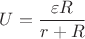 $U=\dfrac{\varepsilon R}{r+R}$ $U=\dfrac{\varepsilon R}{r+R}$