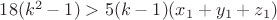 $18(k^2-1)>5(k-1)(x_1+y_1+z_1)$