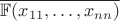$\overline{\mathbb{F}(x_{11},\dots,x_{nn})}$