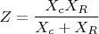 $$Z=\frac{X_{c}X_{R}}{X_{c}+X_{R}}$$