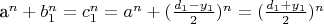 a^n + b_{1}^n = c_{1}^n = a^n + (\frac{d_1 - y_1}{2})^n = (\frac{d_1 + y_1}{2})^n