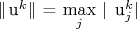 $\left\lVert$u^k$\rVert\right$ = $\max\limits_{j}$ $\left\lvert$ u^k_j $\rvert\right$