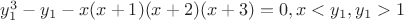 $y_1^3-y_1-x(x+1)(x+2)(x+3)=0, x<y_1, y_1>1$