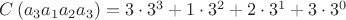 $C\left(a_3a_1a_2a_3\right)=3\cdot3^3+1\cdot3^2+2\cdot3^1+3\cdot3^0$