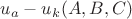 $u_{a} - u_{k}(A, B, C)$
