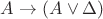 $A\rightarrow(A\vee\Delta)$