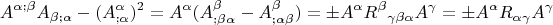 $$A^{\alpha;\beta}A_{\beta;\alpha}-(A^\alpha_{;\alpha})^2=A^\alpha(A^\beta_{;\beta\alpha}-A^\beta_{;\alpha\beta})
=\pm A^{\alpha}R^\beta{}_{\gamma\beta\alpha}A^\gamma=\pm A^{\alpha}R_{\alpha\gamma}A^{\gamma}$$