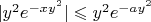 $|y^2 e^{-xy^2}|\leqslant y^2 e^{-a y^2}$