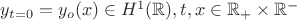 $y_{t=0}=y_o(x) \in H^1(\mathbb{R}), t,x\in\mathbb {R}_{+}\times\mathbb {R}^{-}$