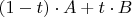 $(1-t)\cdot A+t\cdot B$