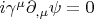 $i\gamma^\mu \partial _{, \mu}\psi =0$