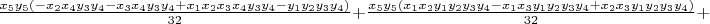 $\frac{x_5 y_5(- x_2 x_4 y_3 y_4 - x_3 x_4 y_3 y_4 + x_1 x_2 x_3 x_4 y_3 y_4 - y_1 y_2 y_3 y_4)}{32}+ 
\frac{x_5 y_5(x_1 x_2 y_1 y_2 y_3 y_4 - x_1 x_3 y_1 y_2 y_3 y_4 + x_2 x_3 y_1 y_2 y_3 y_4)}{32}+$
