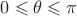 $0 \leqslant \theta \leqslant \pi$