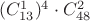 $(C_{13}^1)^4\cdot C_{48}^2$ $(C_{13}^1)^4\cdot C_{48}^2$