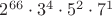 $2^{66}\cdot3^{4}\cdot5^2\cdot7^1$