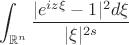 $$\int_{\mathbb{R}^n} \frac{|e^{i z \xi}-1|^2 d\xi}{|\xi|^{2s}}$$