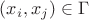 $% MathType!MTEF!2!1!+-
% feaafiart1ev1aaatCvAUfeBSjuyZL2yd9gzLbvyNv2CaerbuLwBLn
% hiov2DGi1BTfMBaeXatLxBI9gBaerbd9wDYLwzYbItLDharqqtubsr
% 4rNCHbGeaGqiVu0Je9sqqrpepC0xbbL8F4rqqrFfpeea0xe9Lq-Jc9
% vqaqpepm0xbba9pwe9Q8fs0-yqaqpepae9pg0FirpepeKkFr0xfr-x
% fr-xb9adbaqaaeGaciGaaiaabeqaamaabaabaaGcbaGaaiikaiaadI
% hadaWgaaWcbaGaamyAaaqabaGccaGGSaGaamiEamaaBaaaleaacaWG
% QbaabeaakiaacMcacqGHiiIZcqqHtoWraaa!3F25!
\[
(x_i ,x_j ) \in \Gamma 
\]
$