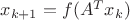 $x_{k+1} = f(A^T x_k)$