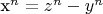 x^n=z^n-y^n