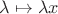$\lambda\mapsto \lambda x$ $\lambda\mapsto \lambda x$