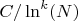 $C/\ln^k(N)$