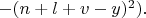 $- (n+l+v-y)^2). $