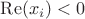 $\operatorname{Re} (x_i)<0$