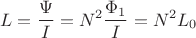 $$ L = \frac{\Psi}{I} = N^2 \frac{\Phi_1}{I} = N^2 L_0 $$