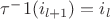 $\tau{^-1}(i_{l+1})=i_l$