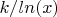 $k/ln(x)$