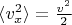 $\langle v^2_x\rangle =\frac {v^2}2$