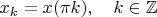 $x_k=x(\pi k),\quad k\in\mathbb{Z}$