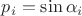 $p_i=\sin \alpha_i$