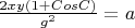 $\frac{2xy(1+CosC)}{g^2}=a$