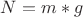 ${N} = {m*g}$
