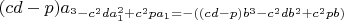 $(cd-p)a_^{3}-c^{2}da_1^2+c^{2}pa_1=-((cd-p)b^3-c^{2}db^2+c^{2}pb)$