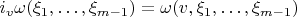 $i_v\omega(\xi_1,\ldots,\xi_{m-1})=\omega(v,\xi_1,\ldots,\xi_{m-1})$