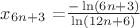 $x_\[6n+3\ $=$ \frac{- \ln (6n+3)}{\ln (12n+6)}$