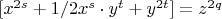 $[x^{2s}+1/2x^s\cdot y^t+y^{2t}]=z^{2q}$