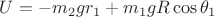 $U=-m_2gr_1+m_1gR\cos\theta_1$ $U=-m_2gr_1+m_1gR\cos\theta_1$