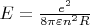 $E=\frac{e^2}{8\pi \varepsilon n^2R}$