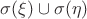 $\sigma(\xi)\cup \sigma(\eta)$