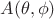 $A(\theta,\phi)$ $A(\theta,\phi)$