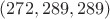 $(272, 289, 289)$