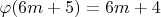 $\varphi(6m + 5) = 6m + 4$