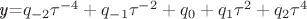 \textit{y}=$q_{-2}\tau^{-4}+q_{-1}\tau^{-2}+q_0+q_1\tau^2+q_2\tau^4