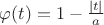 $\varphi(t)=1-\frac{\left\lvert t \right\rvert}{a}$