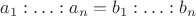 $a_1:\ldots:a_n = b_1:\ldots:b_n$