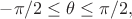 $-\pi/2 \le \theta \le \pi/2,$